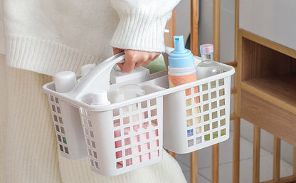 Plastic Shower Caddy Basket with Handle | Cleaning Supply Organizer