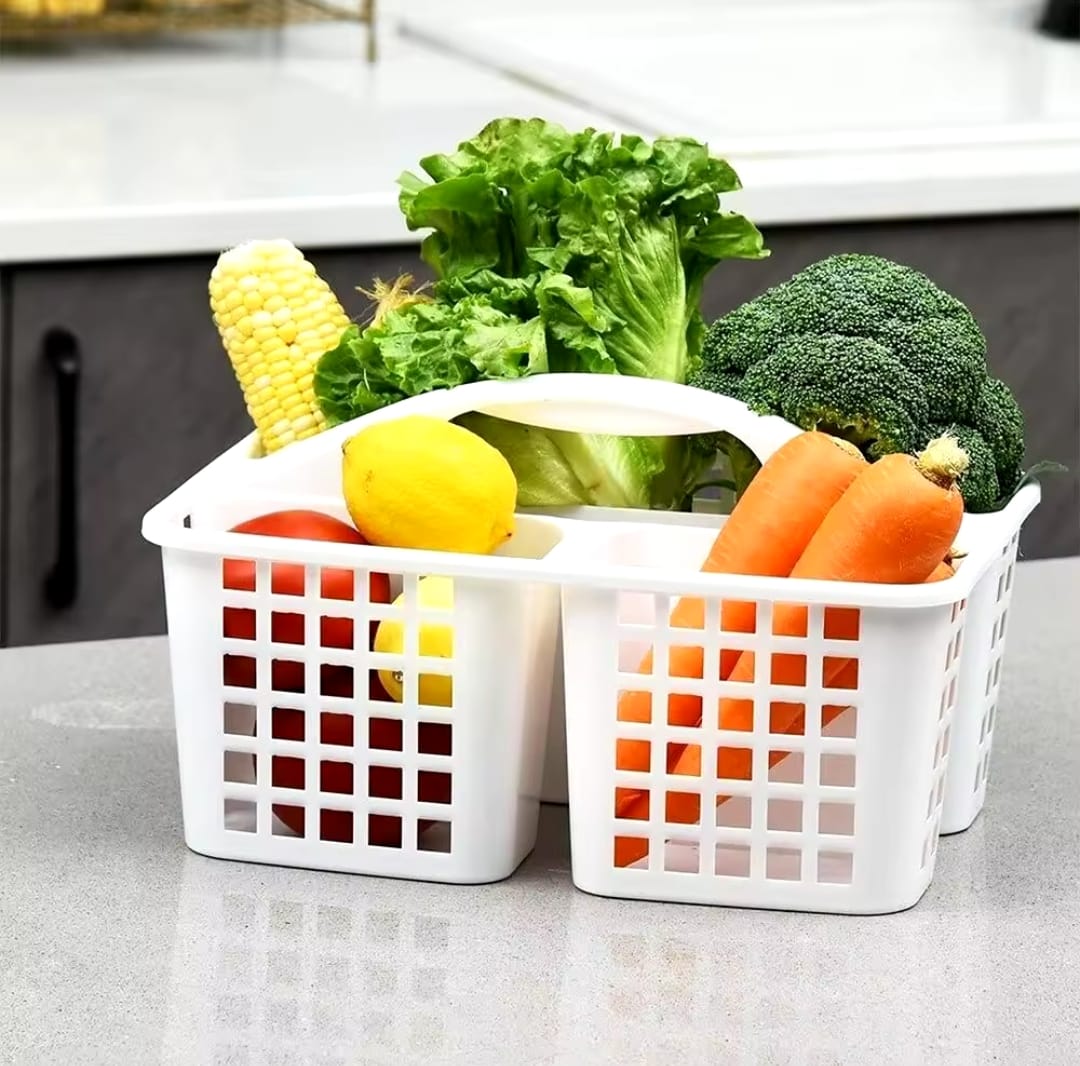 Plastic Shower Caddy Basket with Handle | Cleaning Supply Organizer