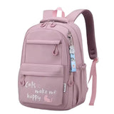 Cute Girls Backpack | Large Capacity School Bag in Black & Pink | 44cm (H) x 29cm (W) x 18cm (D)