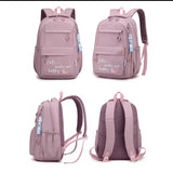 Cute Girls Backpack | Large Capacity School Bag in Black & Pink | 44cm (H) x 29cm (W) x 18cm (D)