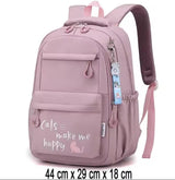 Cute Girls Backpack | Large Capacity School Bag in Black & Pink | 44cm (H) x 29cm (W) x 18cm (D)