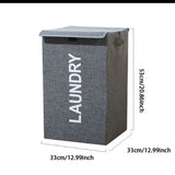 Large Capacity Foldable Laundry Hamper | 33x33x53cm Cotton Linen