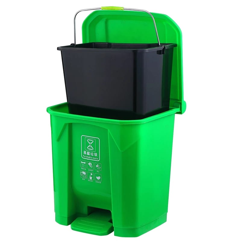 18L Quality Dustbin with Inner Bin | Available in Green, Black, Red, and Blue