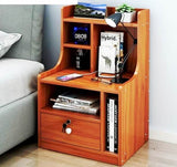 Modern Bedside Table Storage Cabinet |  Lockable Drawer & Multi-Part Storage  32 cm x 30 cm x 70 cm