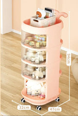 4 Tier Multipurpose Baby Supplies Whale Cart | Mobile Snack & Storage Shelf Organizer |  94cm (H) x 47cm (L) x 32cm (W)