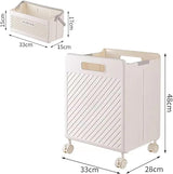 2pcs Foldable Laundry Hamper Basket with Wheels | Collapsible Storage Organizer