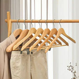 5 Piece Wooden Hangers  Space Saving Clothes & Pants Organizer