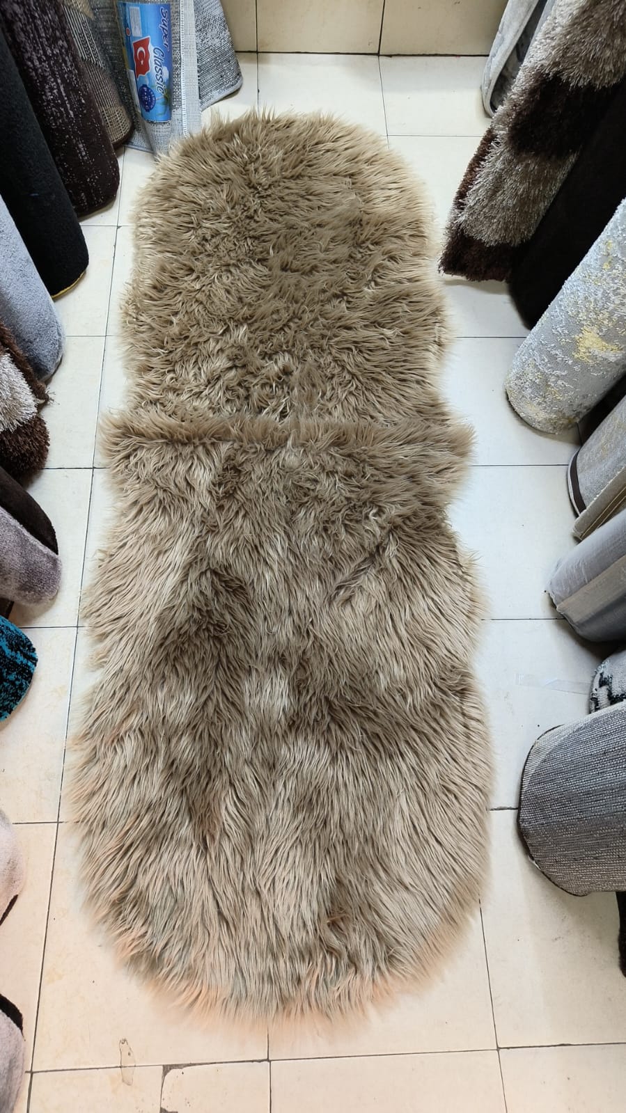 Faux Fur Carpet Irregular Shape  60x180cm