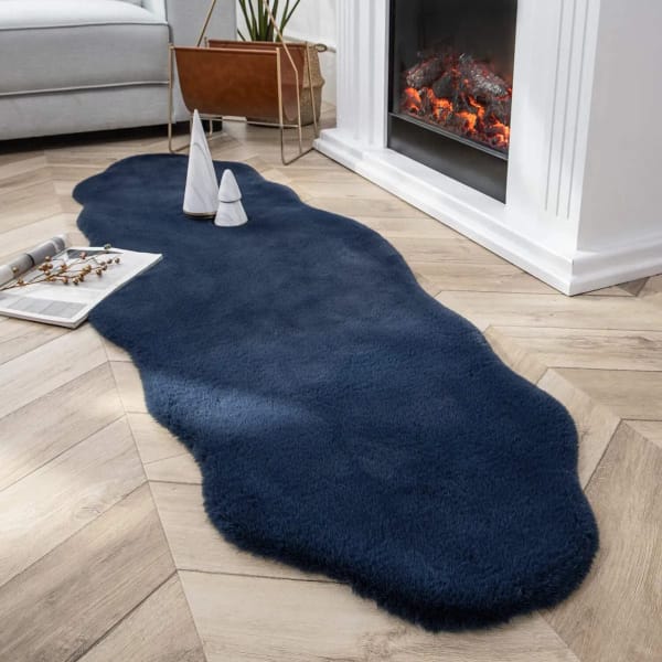 Ultra Soft Rabbit Fur Carpet  60x180cm Irregular Shape