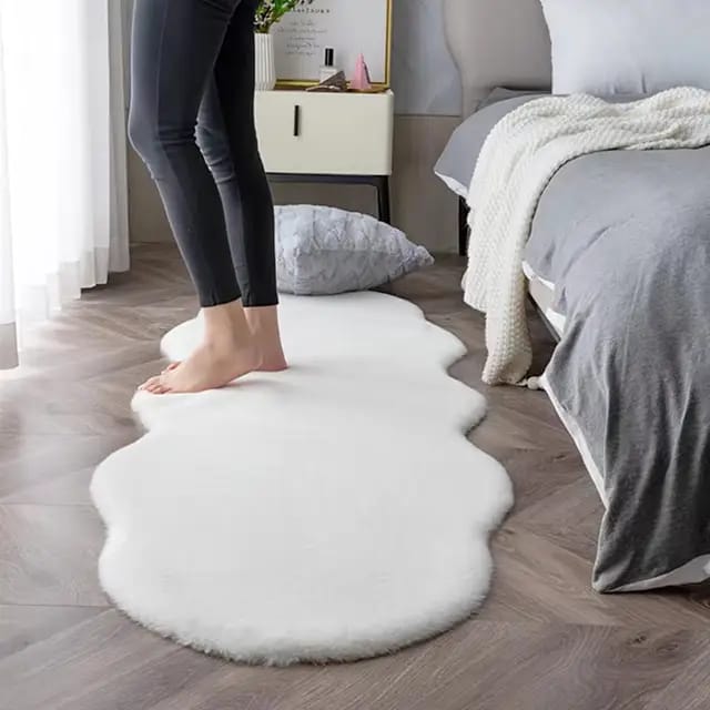 Ultra Soft Rabbit Fur Carpet  60x180cm Irregular Shape