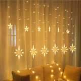 Star Curtain led  Lights with Snowflakes