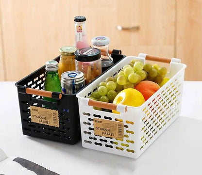 Multipurpose Storage Baskets | 30x12x15 cm | White & Black