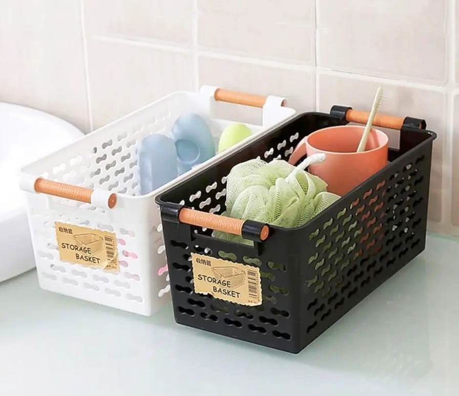 Multipurpose Storage Baskets | 30x12x15 cm | White & Black