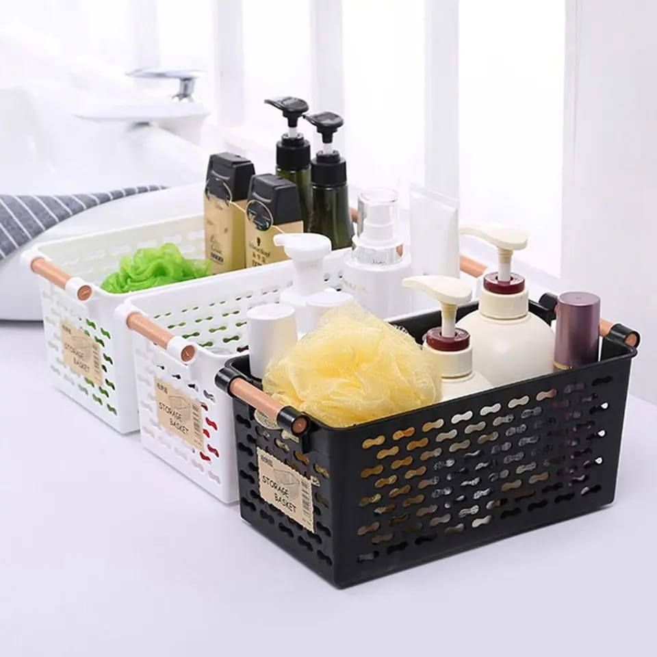 Multipurpose Storage Baskets | 30x12x15 cm | White & Black