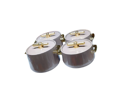 Antalya 4pcs Insulated Hotpot Set | Durable Hot Food Storage & Serving Set | Stackable Design (Brown)