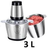 Meat and Vegetable Chopper | 3L & 6L Capacity | Stainless Steel Industrial Food Processor for Meat, Vegetables & More