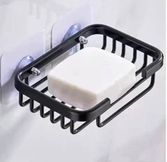 Free Punch Wall Mounted Aluminium Soap Dish Holder | Sleek Design with Effective Drainage |  13 x 9 x 3 cm