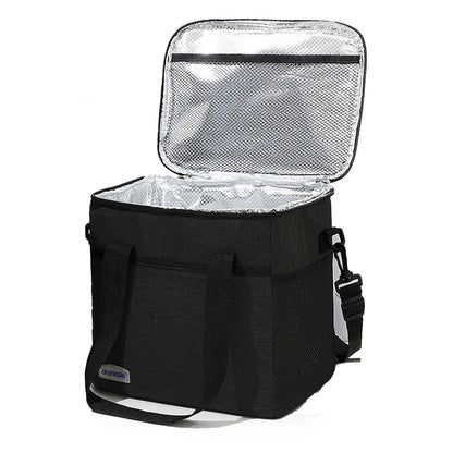 Large Capacity Outdoor Aluminum Foil Insulated Lunch Bag | Thermal Picnic Lunch Bag | Available in Black, Grey, and Navy Blue