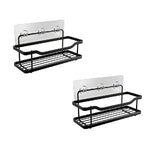 Furaha Finds Metallic Multipurpose Rustproof 2 pcs Shower Caddy No drill, strong adhesive wall mounted organizer for bathroom, kitchen, and storage use.