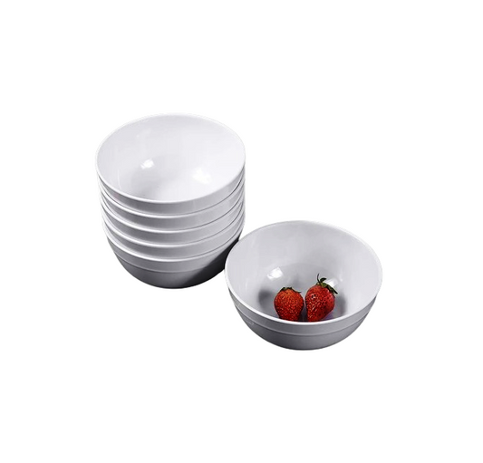 6-Piece Stackable Pure White Soup Bowls