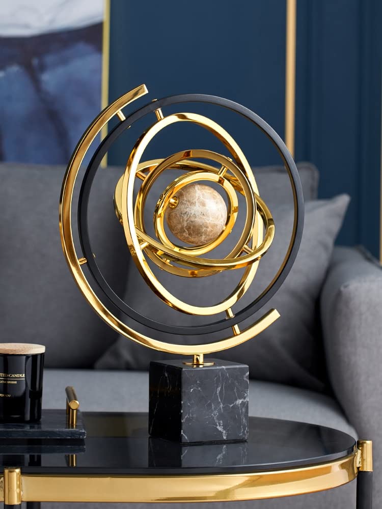 Gold Round Decor | Elegant Metallic and Acrylic Home Decor | Luxury Accent Piece | General Home Decor | Office Desk Decor Living Room Bedroom | Elegant Desk Accessory Modern Home Decor