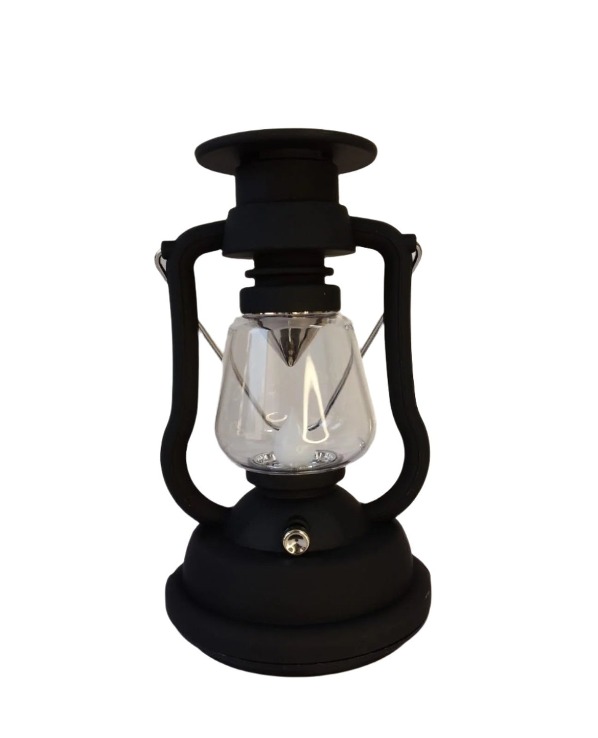 Battery Powered Rechargeable 3in1 Solar Rechargeable Manual Lantern Lamp | 1200mAh Battery, 5 Hour Working Time | Solar, USB, Hand Crank Charging | 18.4 cm x 10.8 cm | Brown (White Light) & Black (Warm Light)