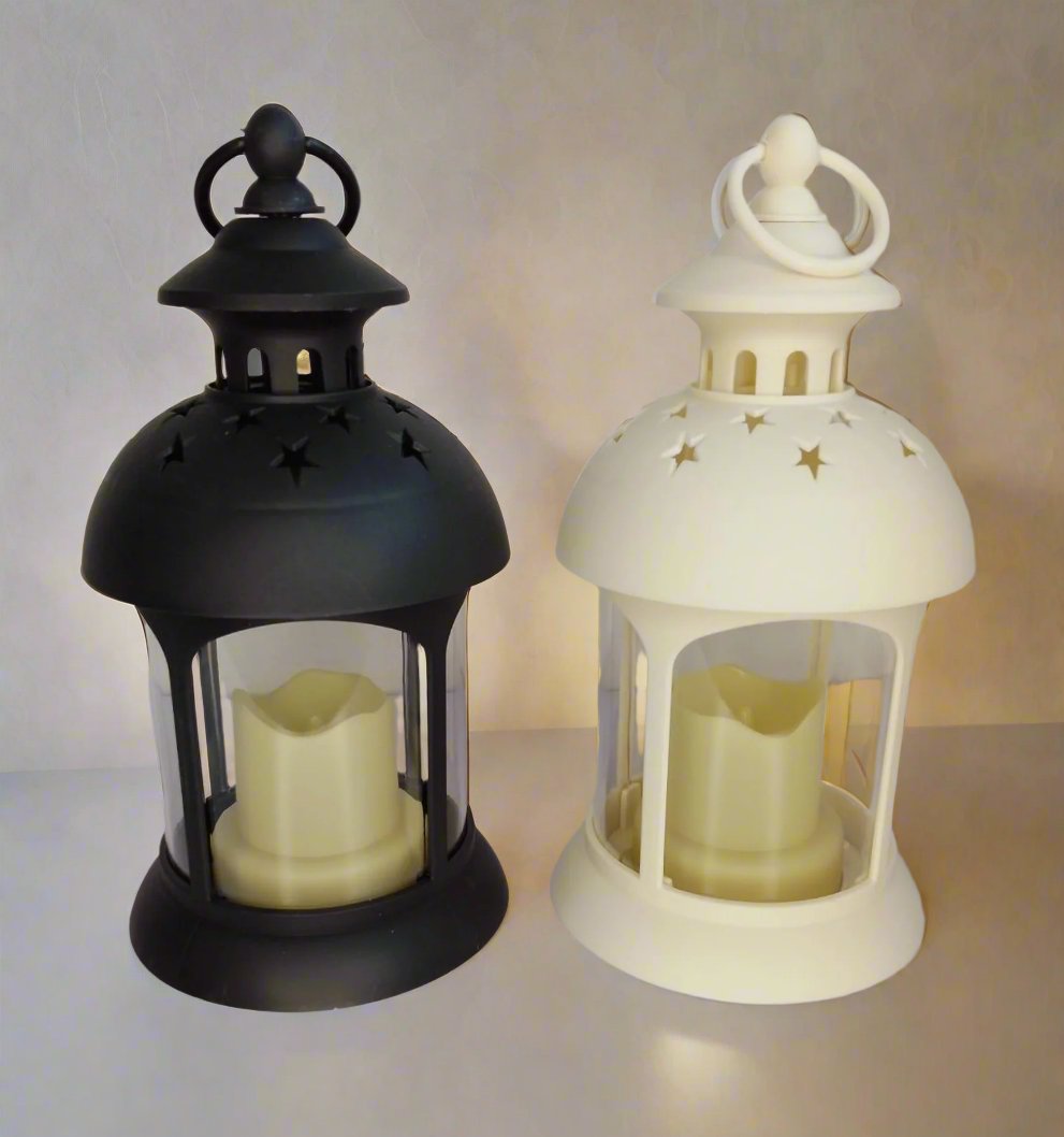 Portable Home Decor LED Lantern | Battery Powered Ambient Light | Black & White Options