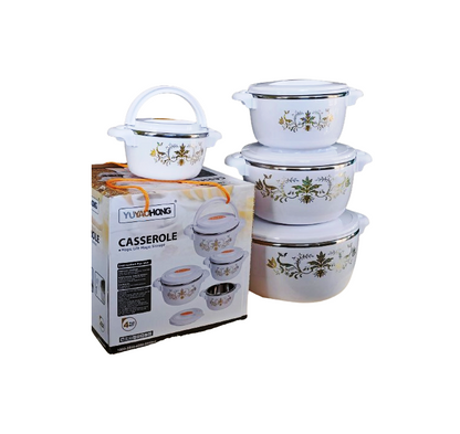 4 Piece White Casserole Set | High Quality &  Durable Ceramic Serving Dishes |