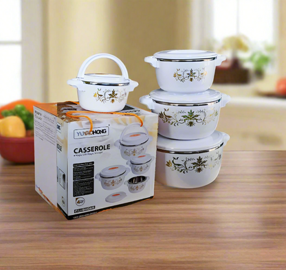 4 Piece White Casserole Set | High Quality &  Durable Ceramic Serving Dishes |