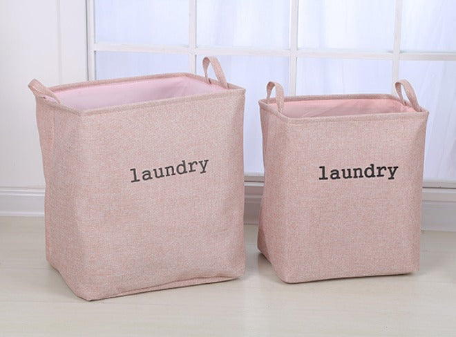 Cotton Linen Laundry Basket | Durable & Breathable Fabric | Rectangular Shape with Handles