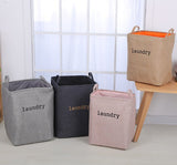 Cotton Linen Laundry Basket | Durable & Breathable Fabric | Rectangular Shape with Handles