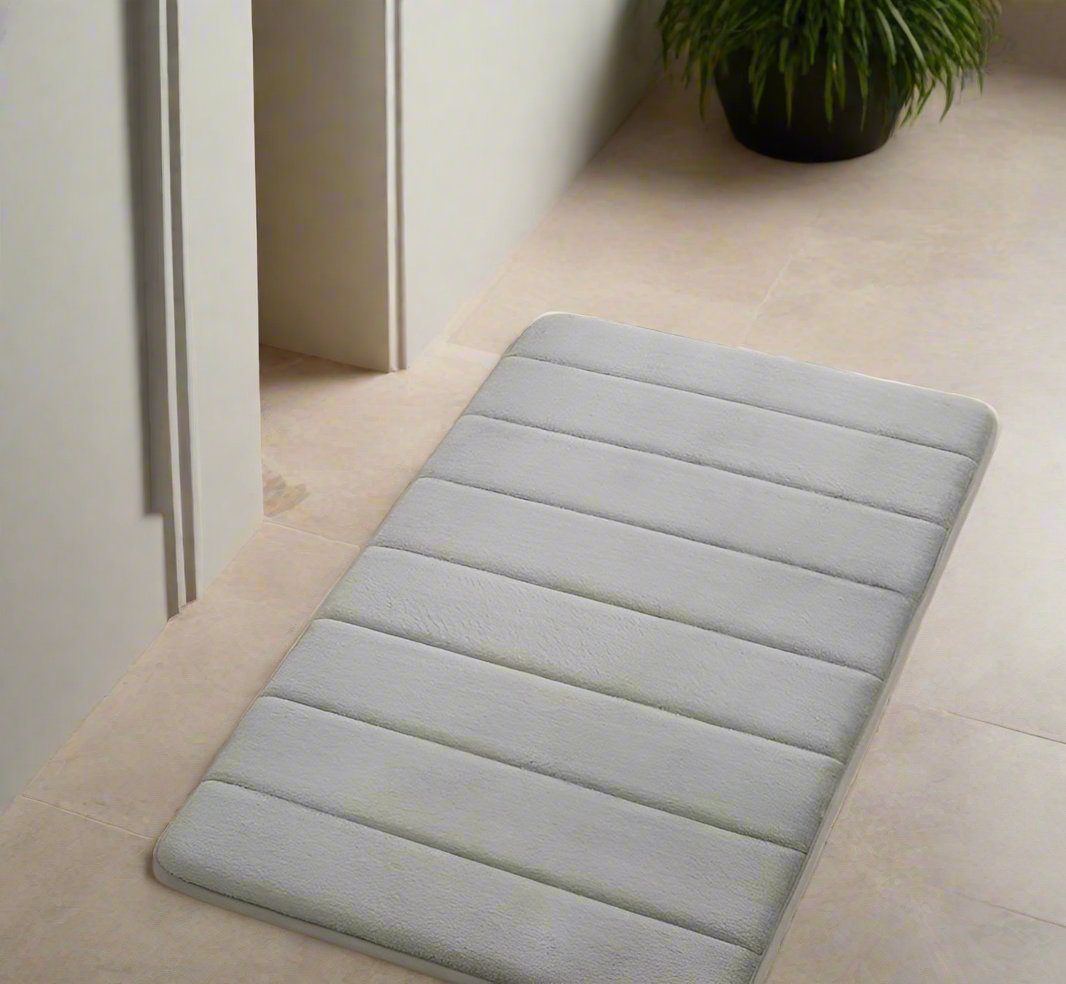 High-Quality Absorbent Fabric Cobblestone Embossed Bathroom Door Mats | 50 cm x 80 cm | Bathroom Use