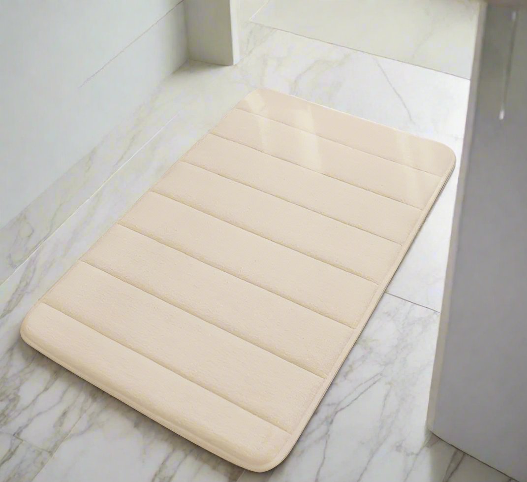 High-Quality Absorbent Fabric Cobblestone Embossed Bathroom Door Mats | 50 cm x 80 cm | Bathroom Use