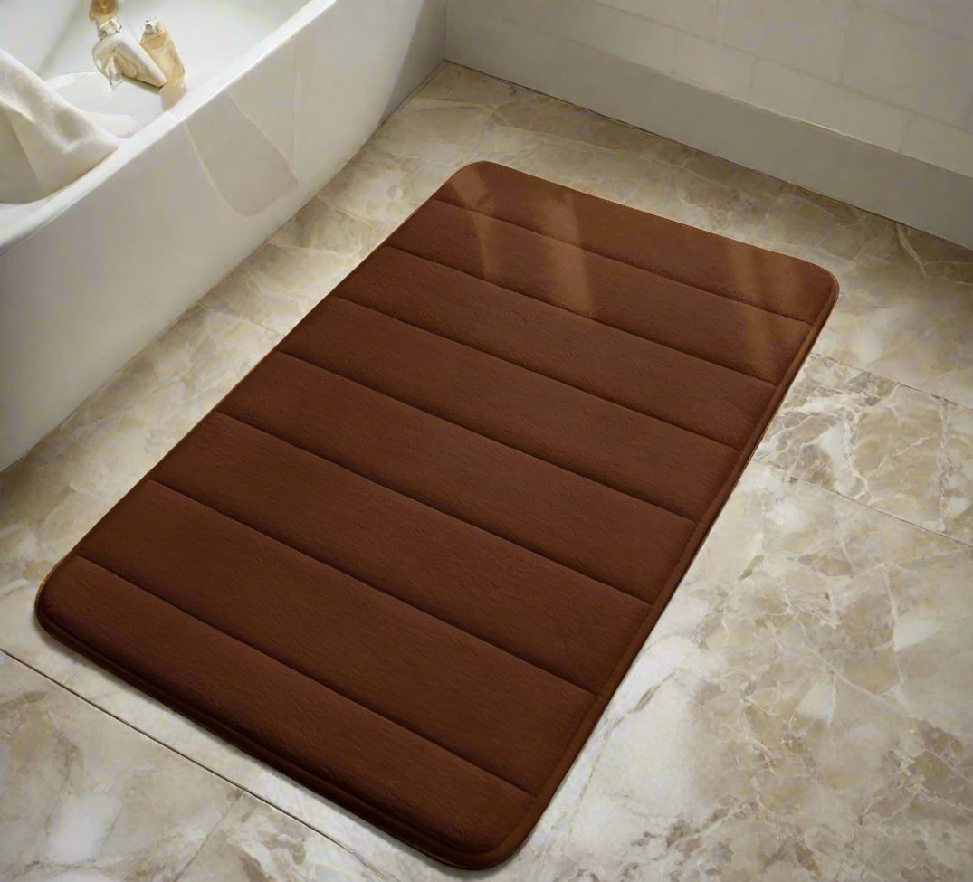 High-Quality Absorbent Fabric Cobblestone Embossed Bathroom Door Mats | 50 cm x 80 cm | Bathroom Use