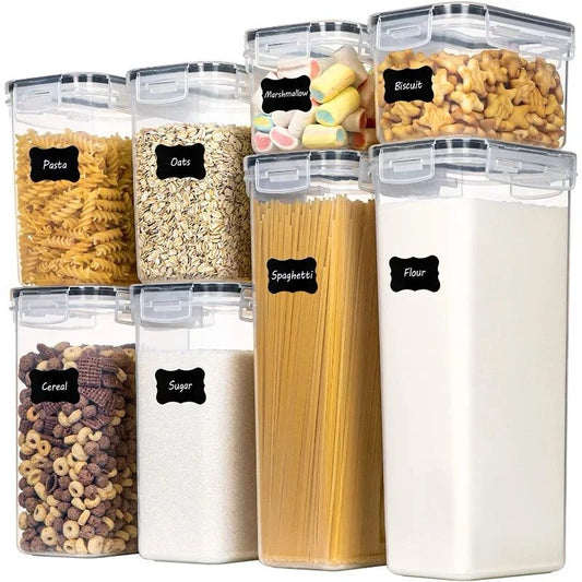 8-Piece Food & Cereal Pantry Storage Containers Set | BPA-Free Kitchen Organization Canisters with Lids