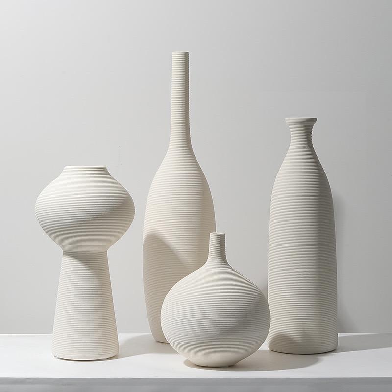 Simple Ceramic 4-in-1 Modern Home Decor Vase Set | For Flower Arrangements | Home & Office Decor | Living Rooms, Bedrooms