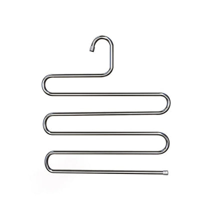 Stainless Steel 5-layer Multipurpose S-Shaped Non-Slip Hangers  | Efficient Closet Storage Organizer | Trouser, Ties, Scarves & Other Accessories