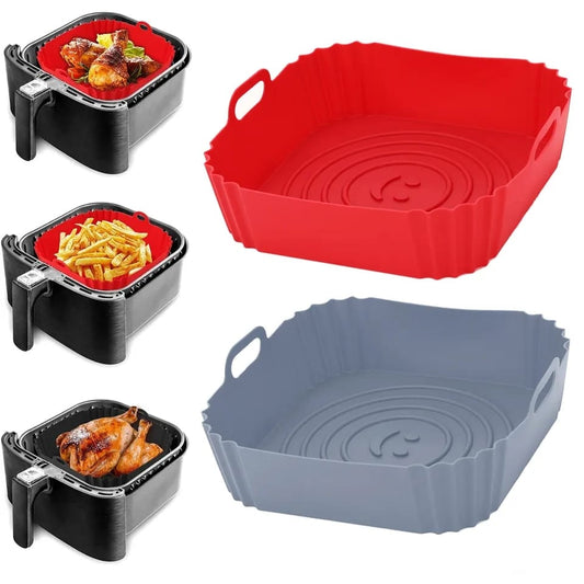 Reusable Silicone Air Fryer Mould | 22cm x 26cm | Non-stick, Secure, Flexible, Stain-resistant, Heat-resistant