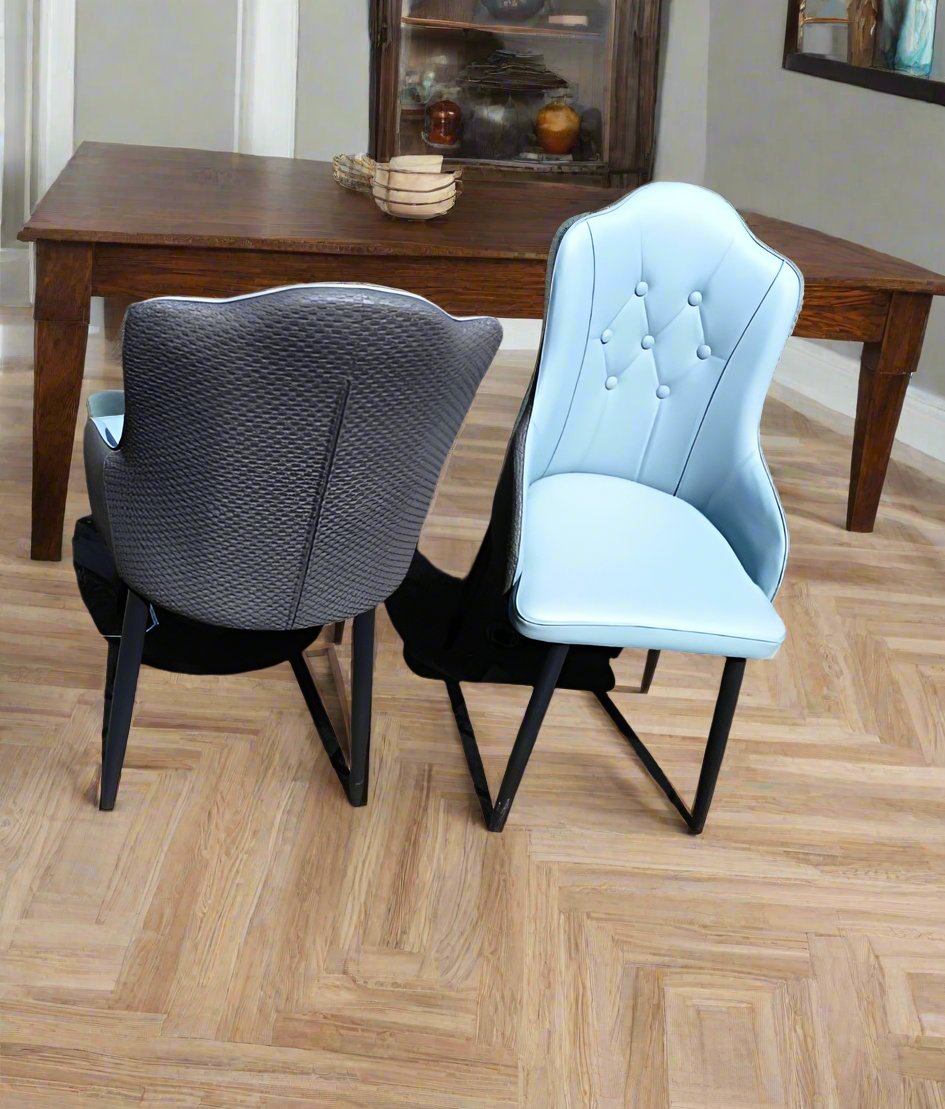 Elegant Upholstered Dining Chairs | Modern Velvet Padded Chairs with Button-Tufted Backrest | Leather Dining Chairs  | Modern Dining Rooms, Living Rooms, Kitchens