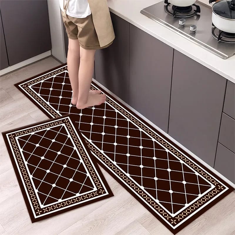 Kitchen Anti-Slip Mats 2-Piece Set – Big & Medium Sizes for Enhanced Safety and Grip