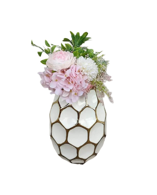 Big Unique Ceramic Flower Vase | 1 Piece | Black and White Colors | Creative Outdoor Decor  | Living Room Decor