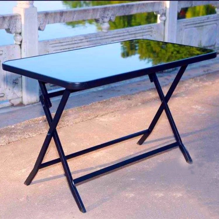 High Quality Foldable Outdoor Dining Table with Glass Top | Portable and Stylish Furniture