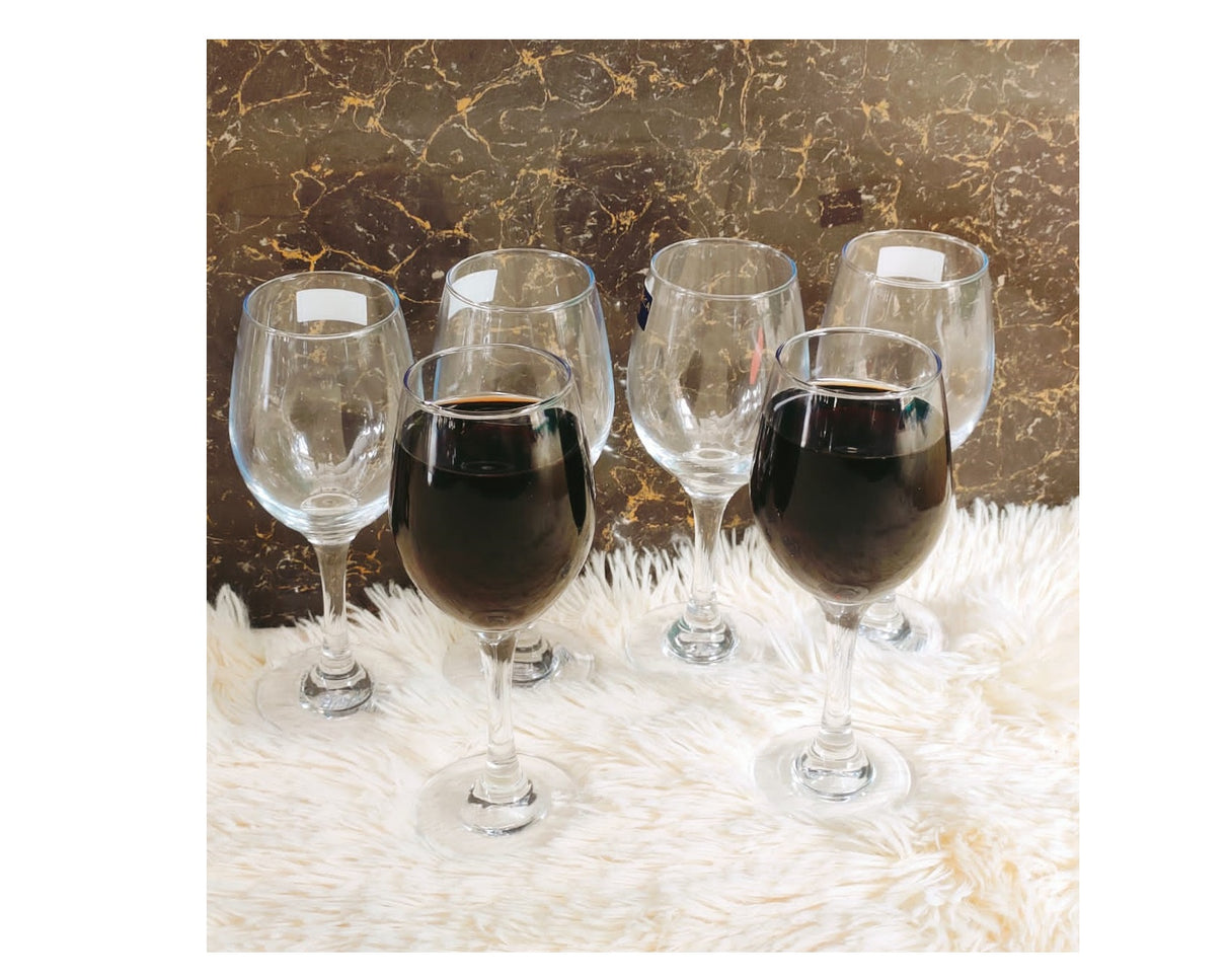 Set of 6 Elegant Wine Glasses | Perfect for Red and White Wine