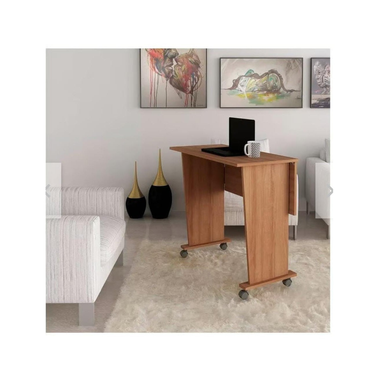 Chicago Folding Desk with Wheels | Compact Foldable Study, Auxiliary, or Dining Table | 85x75x43cm