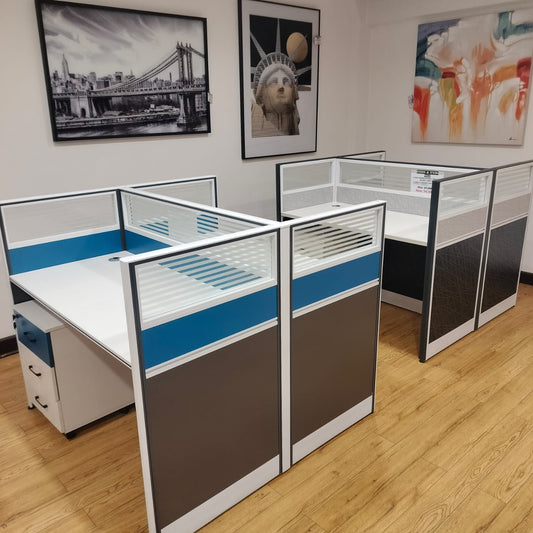 2 Way Modular Cubicle Office Workstation | Modern Office Desk with Drawers | Collaborative Office Spaces |  Corporate Workstations |  Home Offices |  Co-Working Environments  | Executive Desks