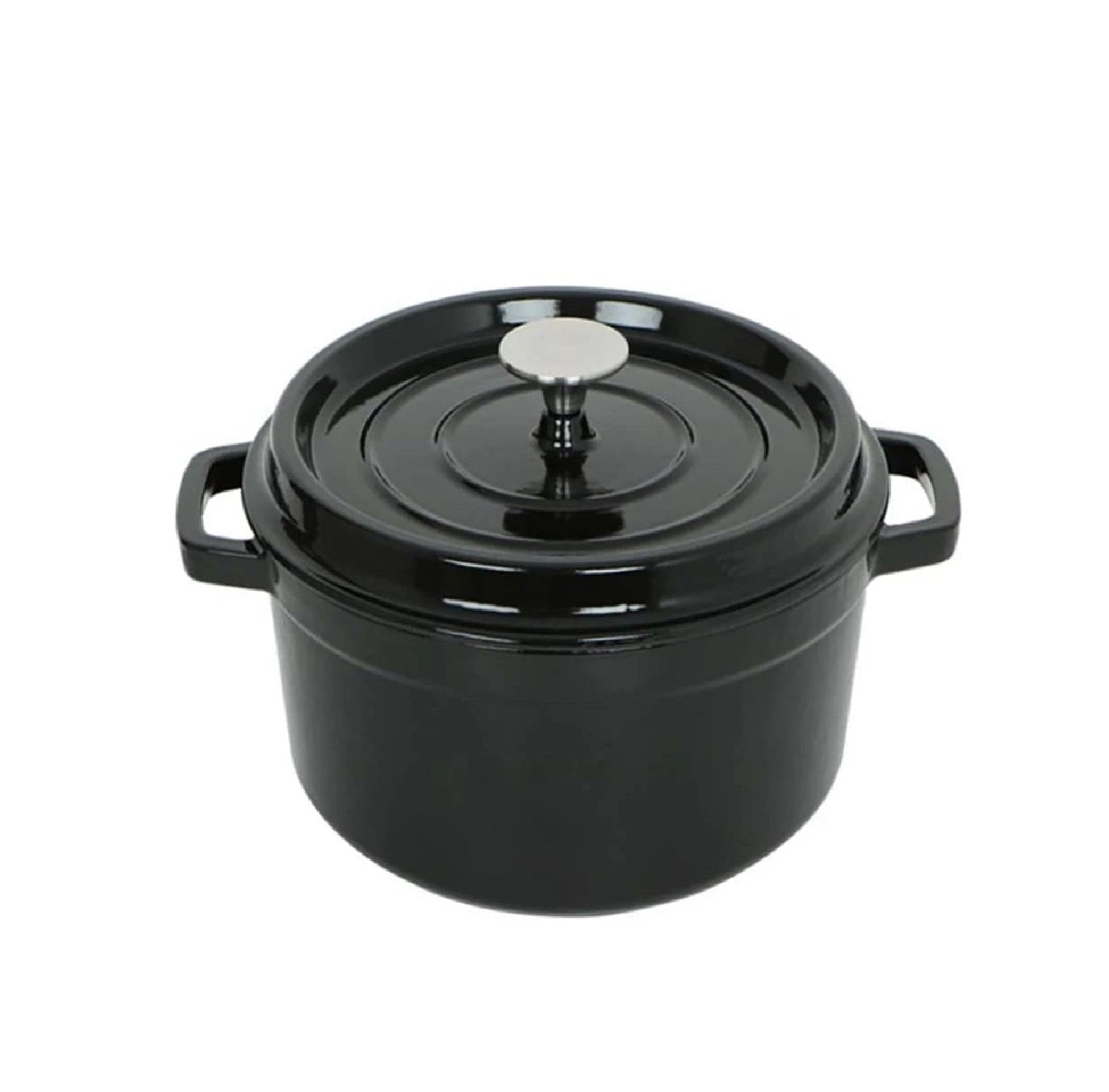 Single Enamel Cast Iron Cooking Pot | Heavy Duty, Durable Cookware for Cooking, Baking, and Serving | 24 cm | Green and Black