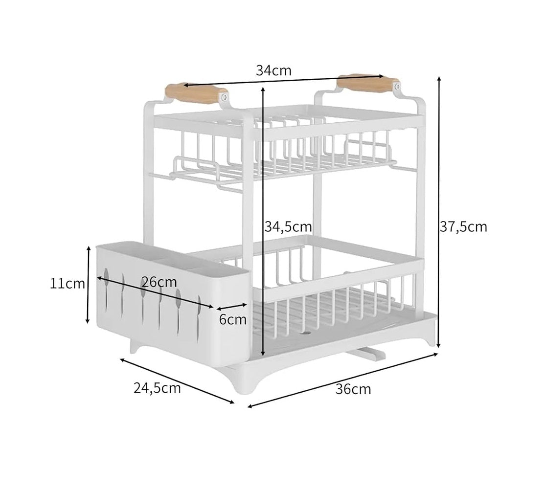 High Quality Classy Dish Rack | Rust Proof Kitchen Organizer | Compact Cutlery & Dish Drainer