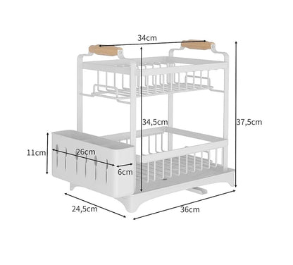 High Quality Classy Dish Rack | Rust Proof Kitchen Organizer | Compact Cutlery & Dish Drainer