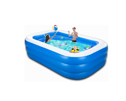 Summer Inflatable Swimming Pool for Kids & Family | Durable & Skin-Friendly | Includes Electric Pump | 3M x 1.85M x 56CM