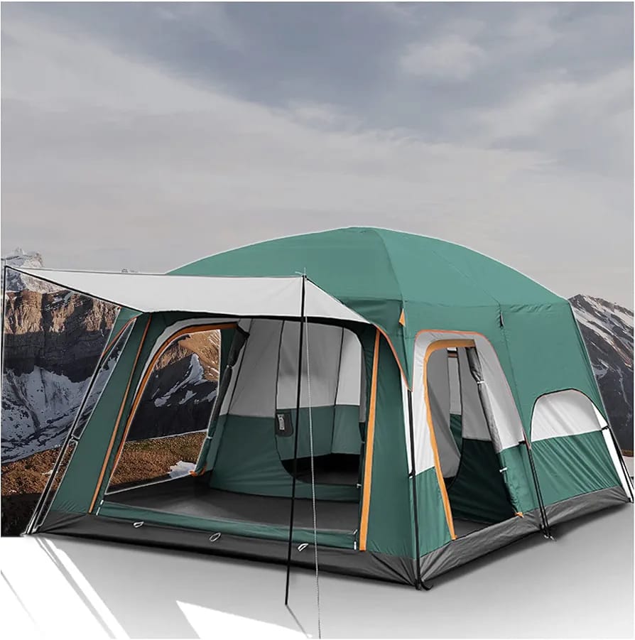 5 to 12 Person Large Camping Tent | Spacious & Airy Family Tent | Stable Outdoor Tent for Hiking, Mountaineering, and Camping | 260x190x115cm